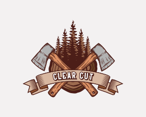 Vintage Forest Wood Axe  logo design