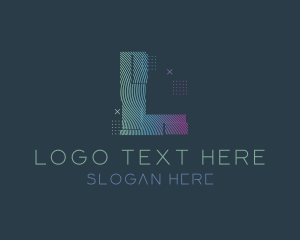 Modern Glitch Letter L logo