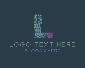 Modern Glitch Letter L Logo