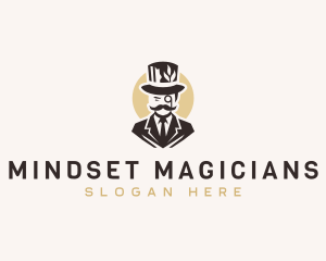 Leaf Gentleman Hat Suit logo design