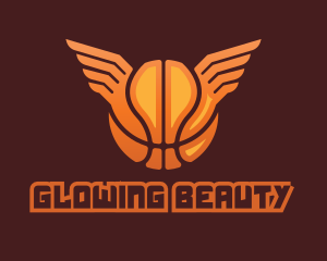 Orange Basketball Wings logo