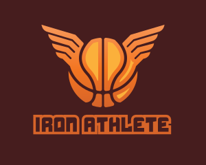 Orange Basketball Wings logo design