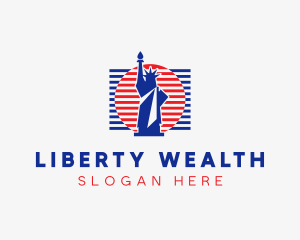 Statue Of Liberty Flag  logo design