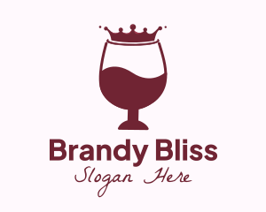 Wine Liquid Crown Glass logo design