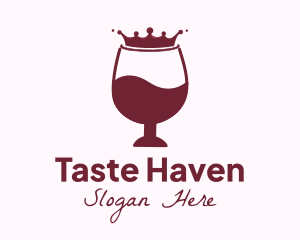 Wine Liquid Crown Glass logo design