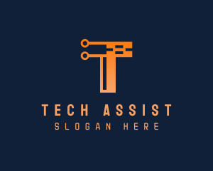 Gradient Tech Letter T logo design