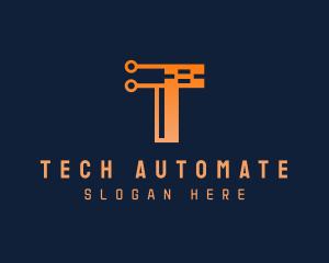 Gradient Tech Letter T logo design