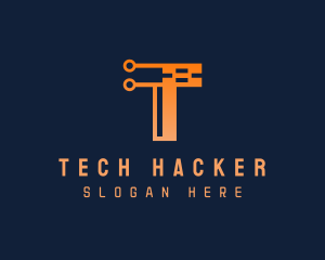 Gradient Tech Letter T logo design