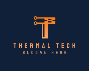 Gradient Tech Letter T logo design