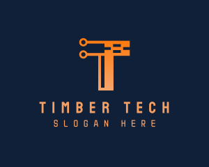 Gradient Tech Letter T logo design