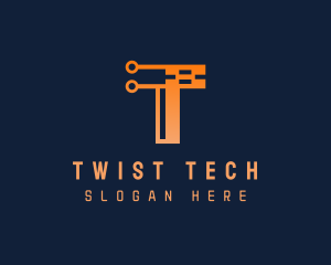 Gradient Tech Letter T logo design