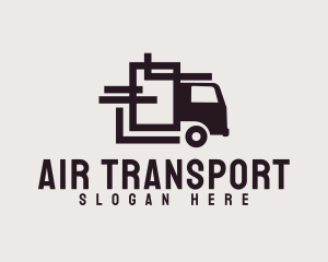 Geometric Transport Truck logo design