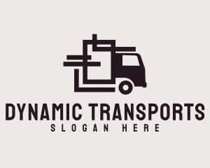 Geometric Transport Truck logo design