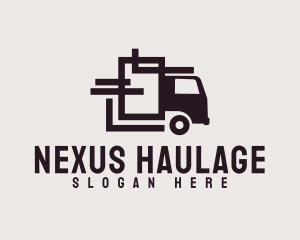 Geometric Transport Truck logo design