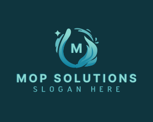 Cleaning Mop Sanitation logo design