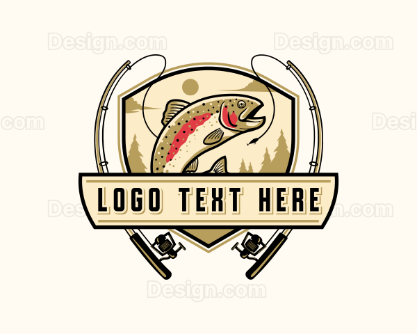 Fishing Rod Fish Logo