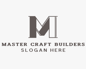 Contractor Structure Builder Letter M logo design