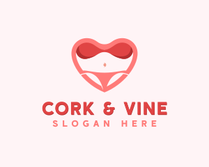 Sexy Lingerie Heart logo design