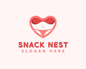 Sexy Lingerie Heart logo design