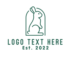 Cute Green Rabbit  logo