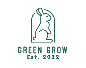 Cute Green Rabbit  logo design