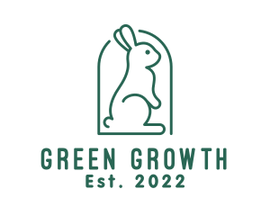 Cute Green Rabbit  logo design