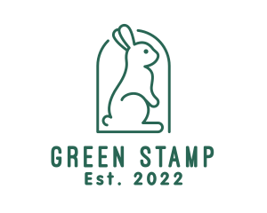 Cute Green Rabbit  logo design