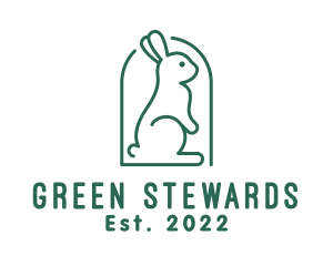 Cute Green Rabbit  logo design