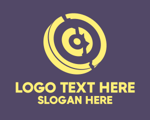 Shoot - Yellow Cracked Target logo design