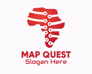 Digital African Map logo design