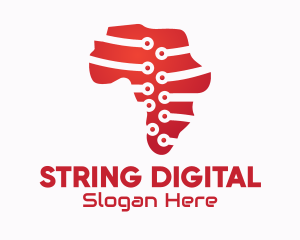 Digital African Map logo design