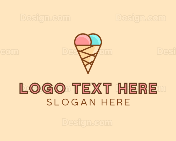 Sweet Ice Cream Cone Logo