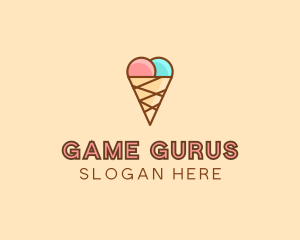 Sweet Ice Cream Cone  Logo