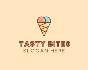 Sweet Ice Cream Cone  Logo