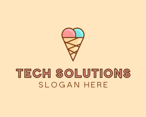 Sweet Ice Cream Cone  Logo