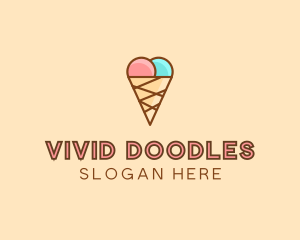 Sweet Ice Cream Cone  logo design