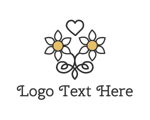 Marriage - Daisy Love Heart logo design