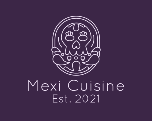 Mexican Skull Line Art  logo design