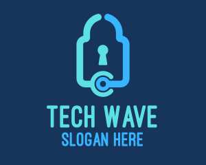 Blue Tech Padlock logo