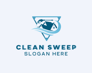 Pressure Washer House Cleaning logo design