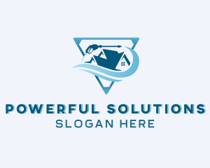 Pressure Washer House Cleaning logo design