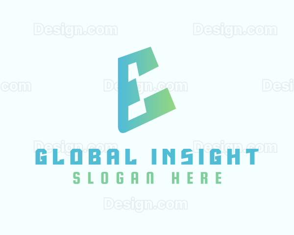 Gradient Futuristic E Logo