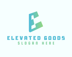 Gradient Futuristic E logo design