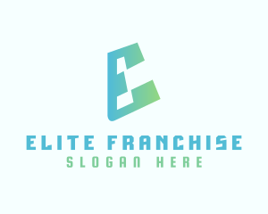 Gradient Futuristic E logo design