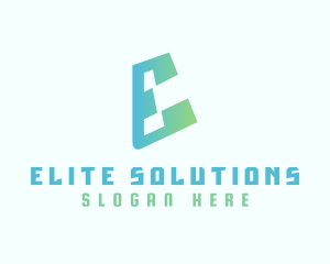 Gradient Futuristic E logo design