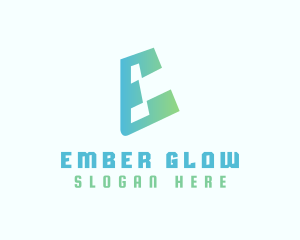 Gradient Futuristic E logo design