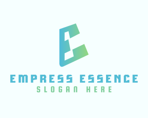 Gradient Futuristic E logo design