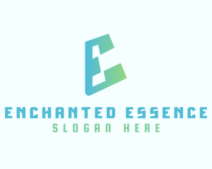 Gradient Futuristic E logo design