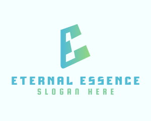 Gradient Futuristic E logo design