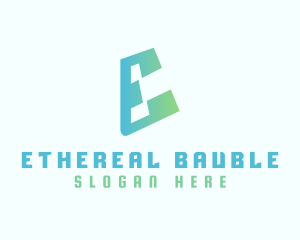 Gradient Futuristic E logo design